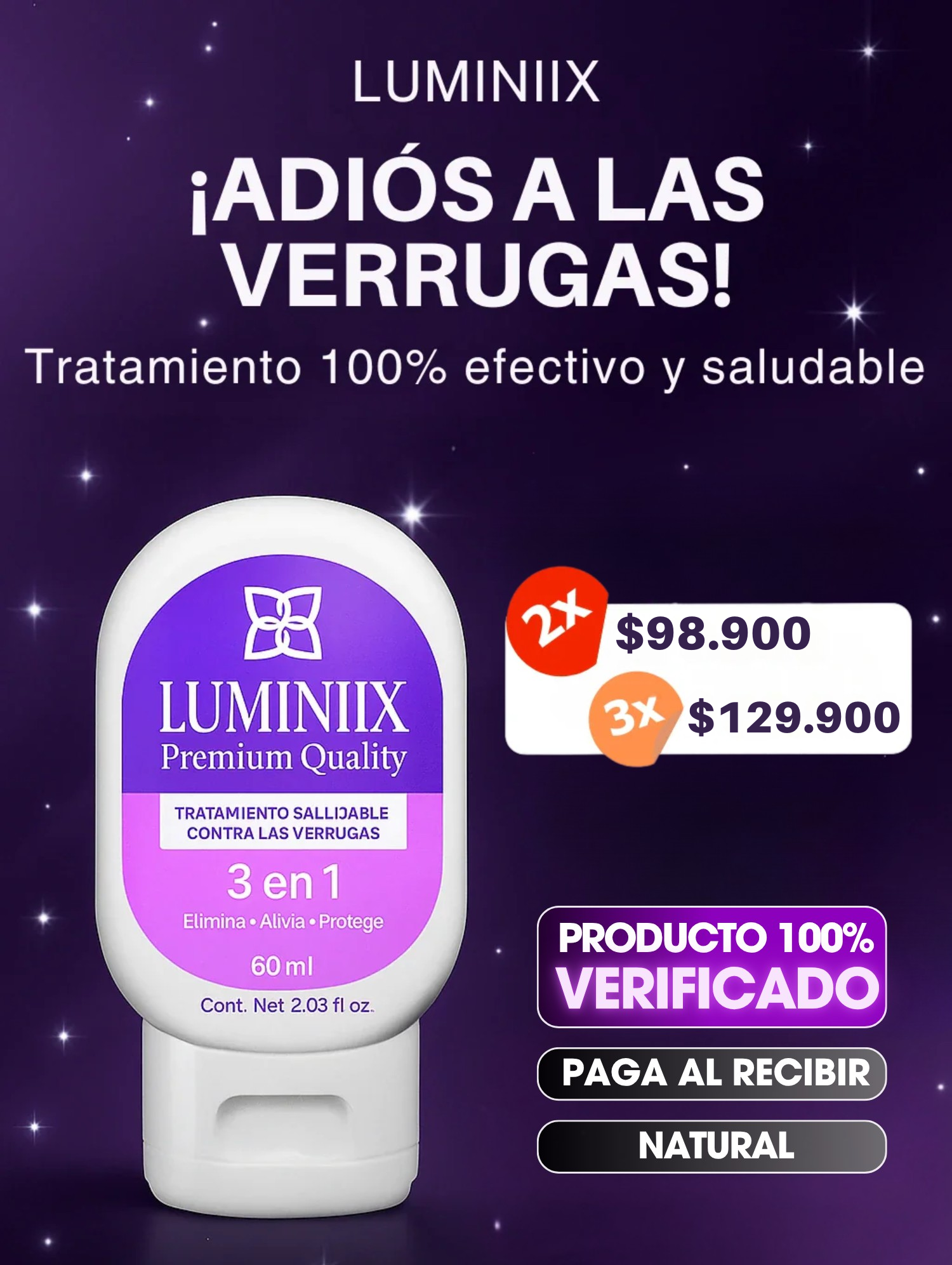 LUMINIIX → ELIMINADOR DE VERRUGAS
