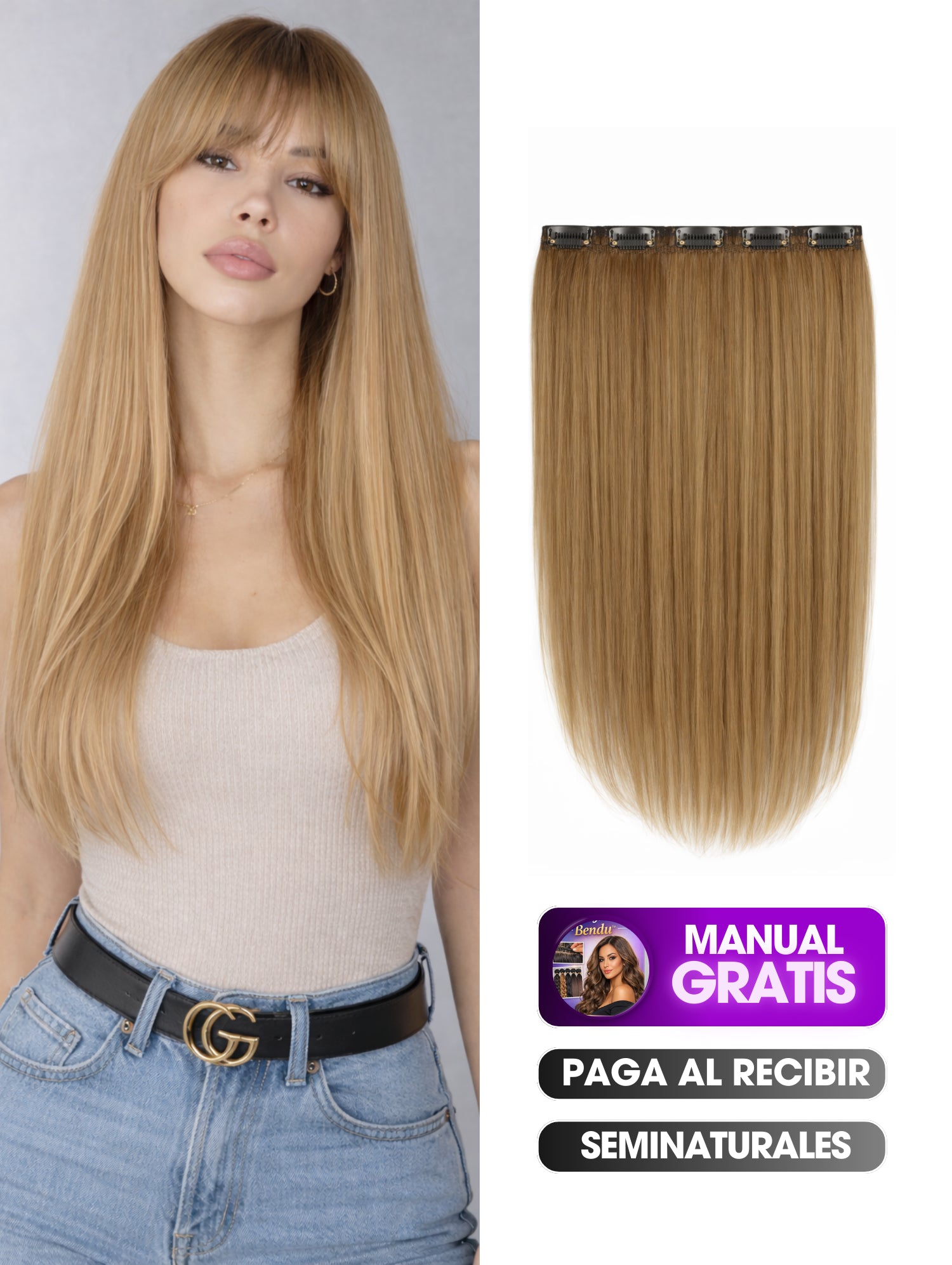 EXTENSIONES LISAS CLIPS + EBOOK GRATIS