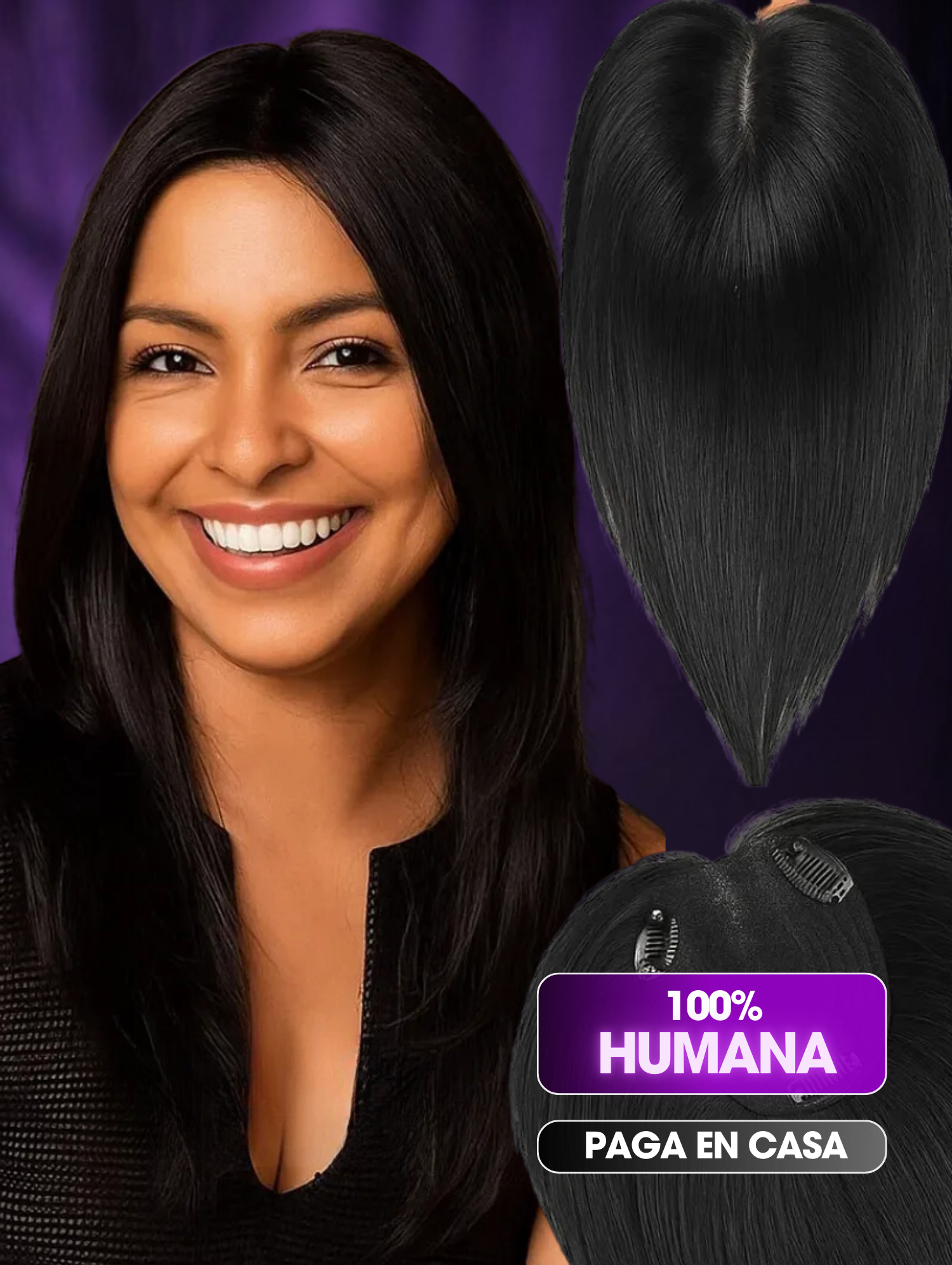 Topper de Cabello Natural 100% HUMANO