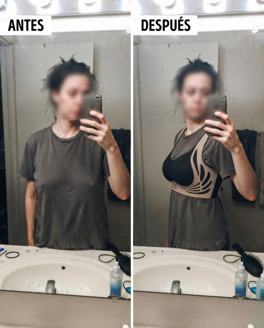 Antes y después — Promo 2x1 Sujetador Push-Up Sin Costuras