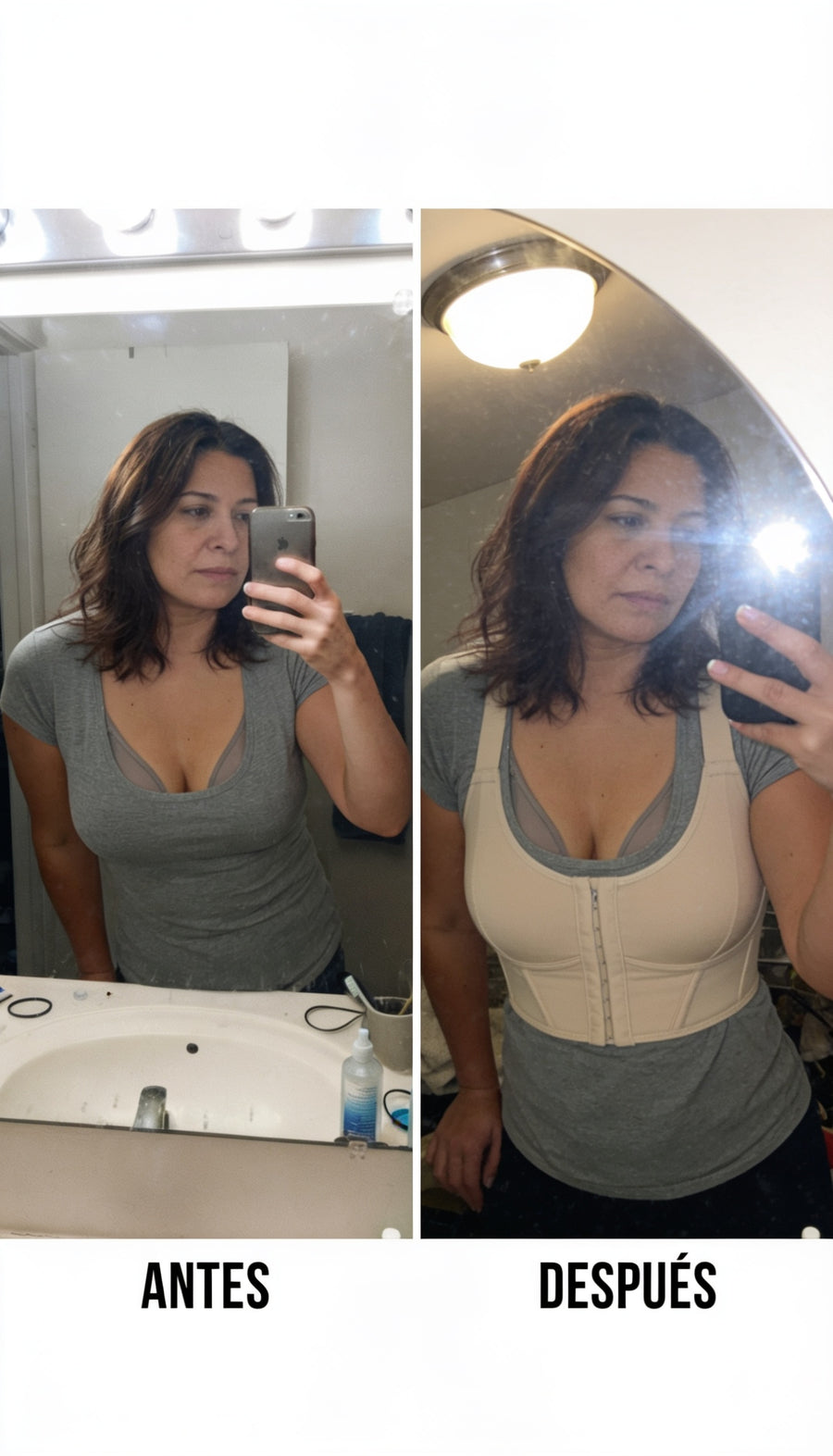 Antes y después — BRASIER CORRECTOR DE POSTURA