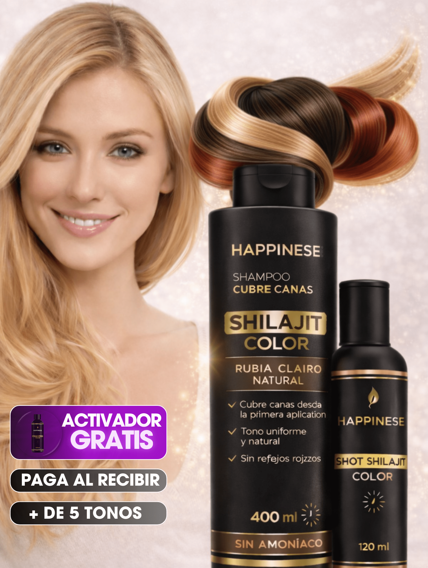 Pack Anti - Canas Natural Shilajit™ – Nutre, cubre y fortalece desde la raíz - Tienda Colombia