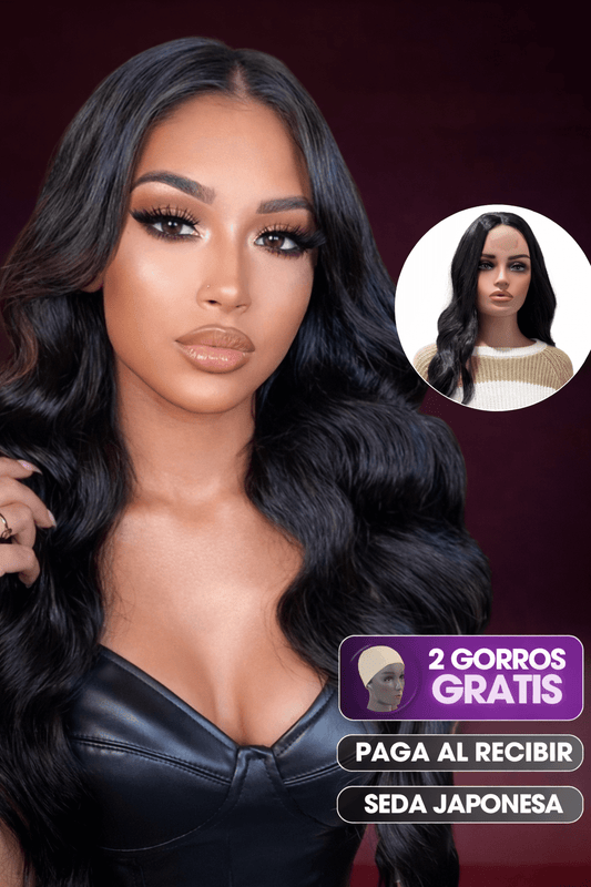 Peluca Aura wigs - Cabello Negro Ondulado - Tienda Colombia