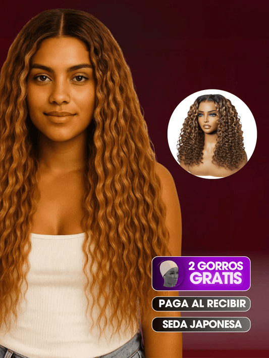 Peluca Aura wigs - Cabello Rubio Rizado - Tienda Colombia